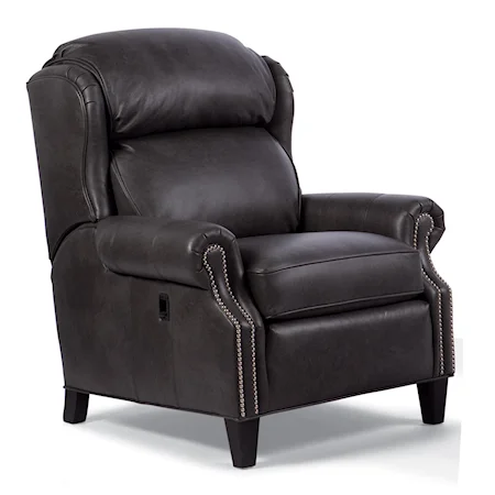Traditional Pressback Reclining Chair with Nailhead Trim